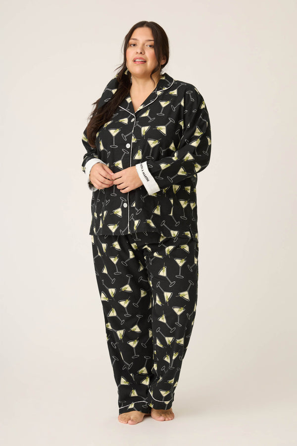 p.j. salvage Merrier With A Martini 3-Piece Plus Size Flannel PJ Set