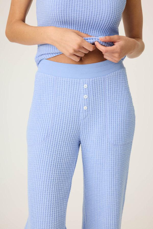P.j. Salvage Morning Waffles Solid Peri Open Leg Pant