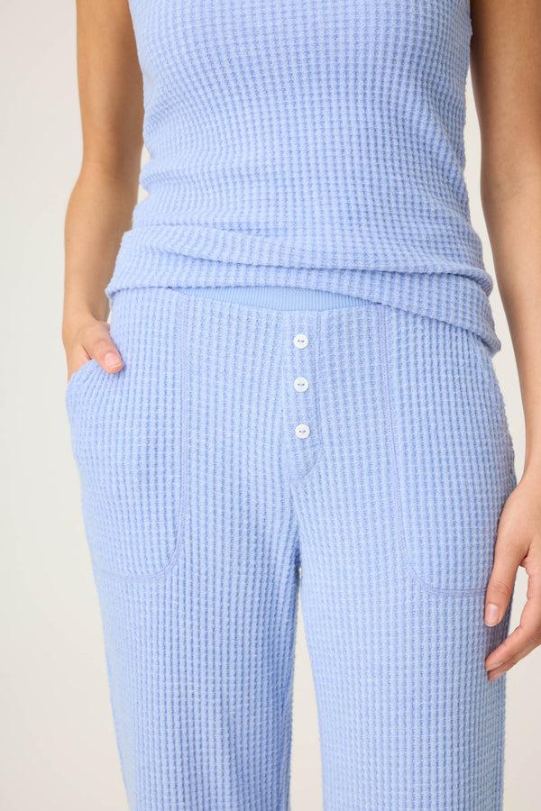 P.j. Salvage Morning Waffles Solid Peri Open Leg Pant