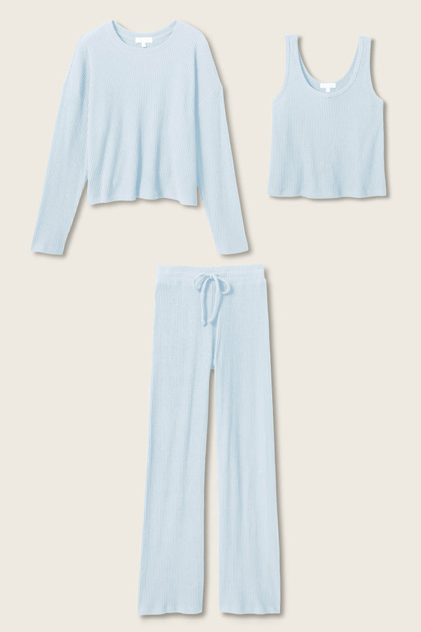 P.j. Salvage 3-Piece Luxe Ribbed Celestial PJ Set