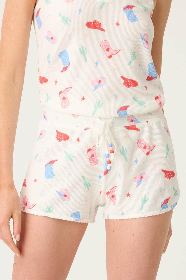 p.j. salvage American Honey Cowboy Print Shorts
