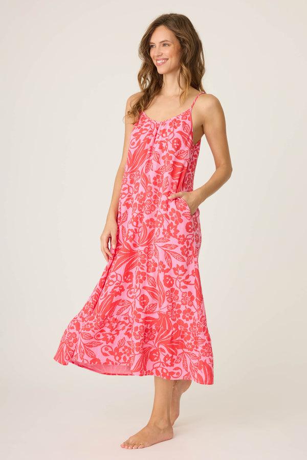 P.j. Salvage Bali Bay Floral Maxi Dress