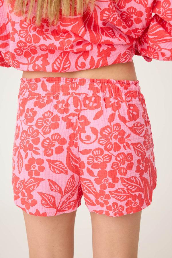 P.j. Salvage Bali Bay Floral Print Shorts