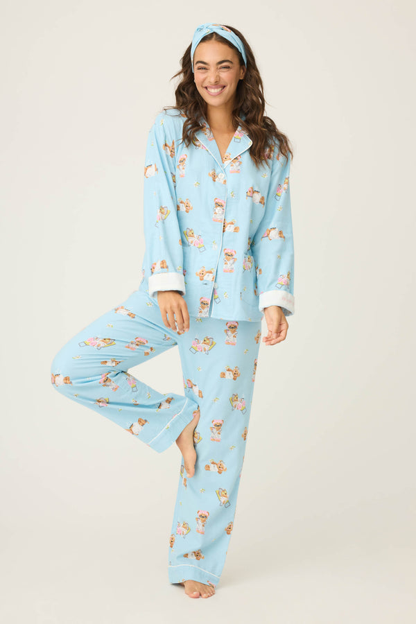 P.j. Salvage Beary Cute 3-Piece Flannel PJ Set
