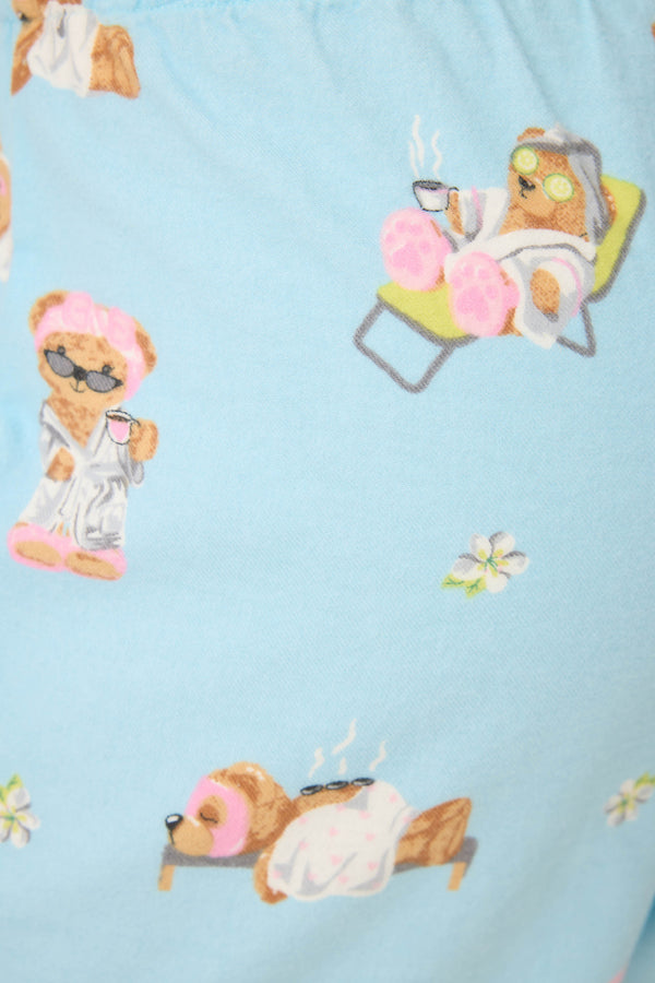 P.j. Salvage Beary Cute Bear Print Flannel Pants