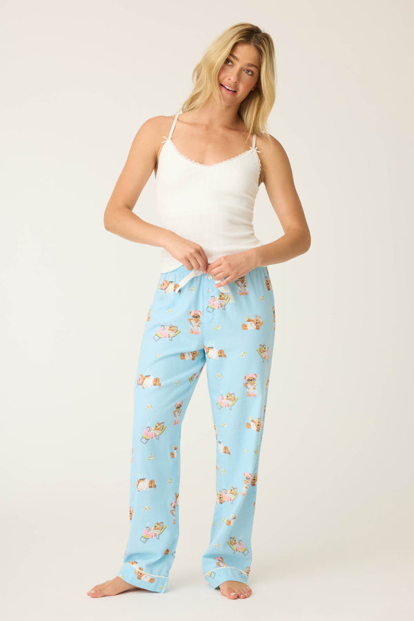 P.j. Salvage Beary Cute Bear Print Flannel Pants
