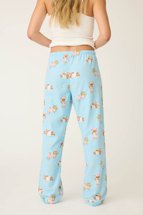 P.j. Salvage Beary Cute Bear Print Flannel Pants