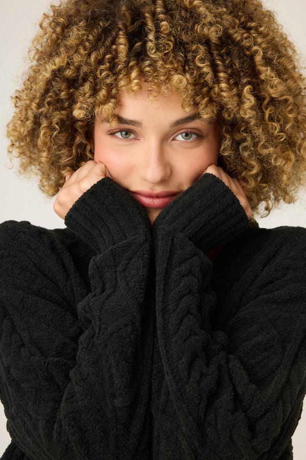 P.j. Salvage Chenille Cable Knit Long Sleeve Top