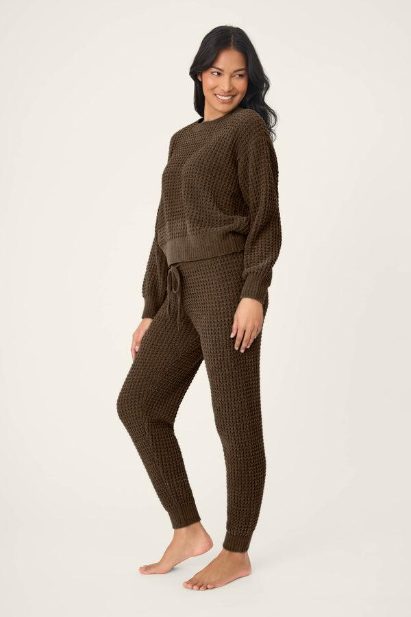 P.j. Salvage Chenille Waffle Chocolate Lounge Set