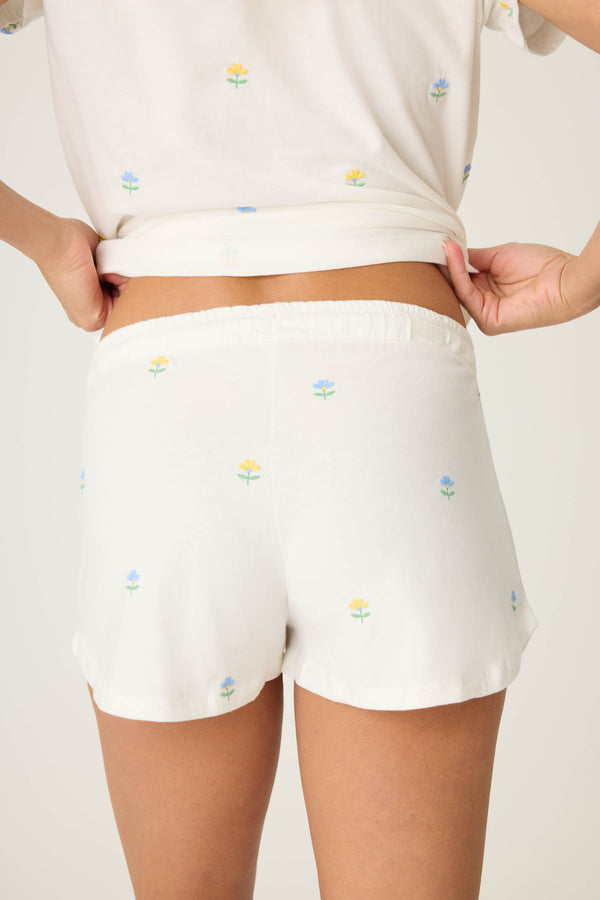 P.j. Salvage Dainty Daisy Embroidered Shorts