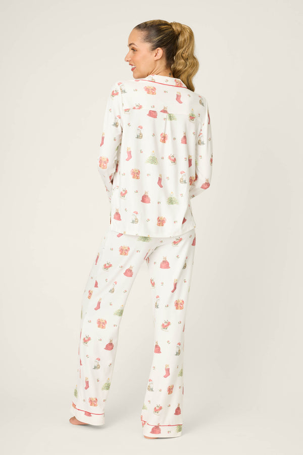 P.j. Salvage Feline Festive Cat Print PJ Set