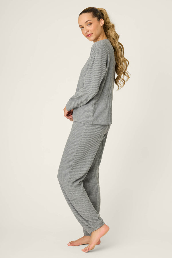 P.j. Salvage Fireside Sparkle Charcoal PJ Set