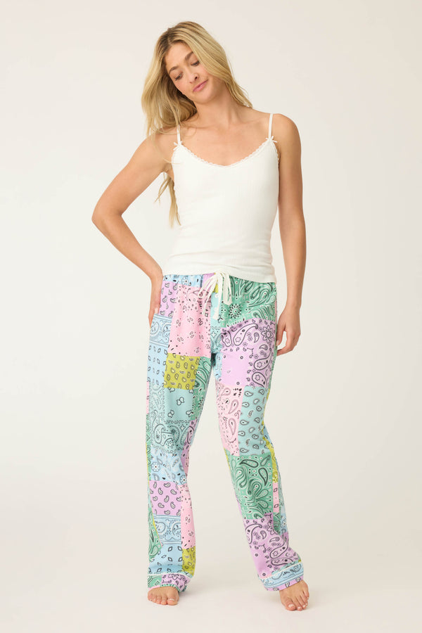 P.j. Salvage Howdy Honey Paisley Print Flannel Pant