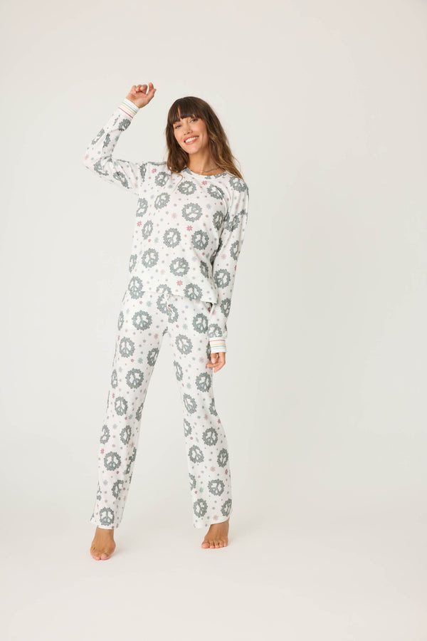 P.j. Salvage Joy To The World Waffle Thermal Pants