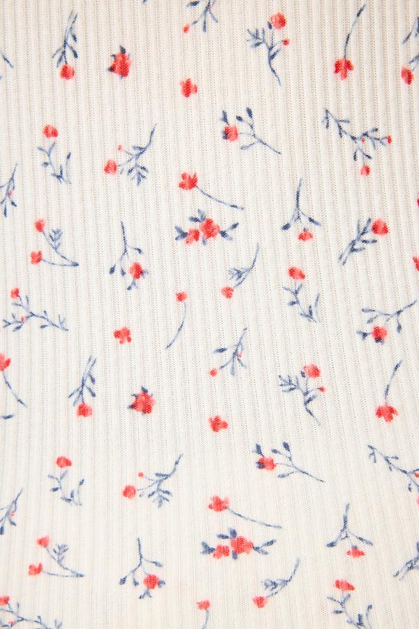 P.j. Salvage La Rose Ditsy Floral Ribbed PJ Set