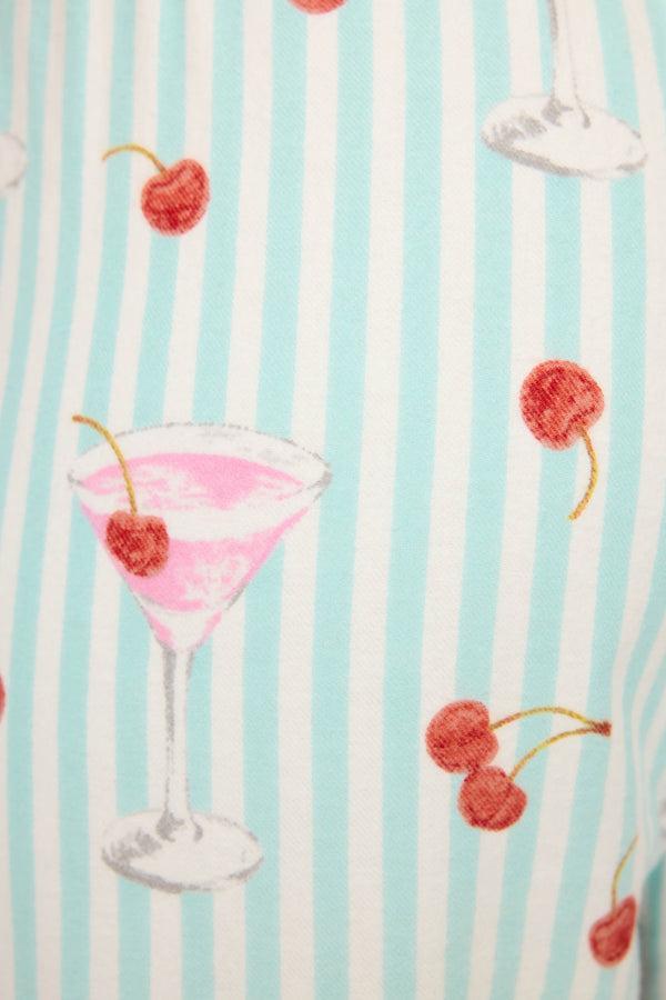P.j. Salvage Ma Cherie Cherry Print Flannel Pants