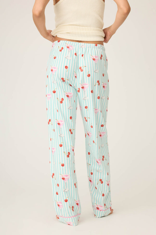 P.j. Salvage Ma Cherie Cherry Print Flannel Pants