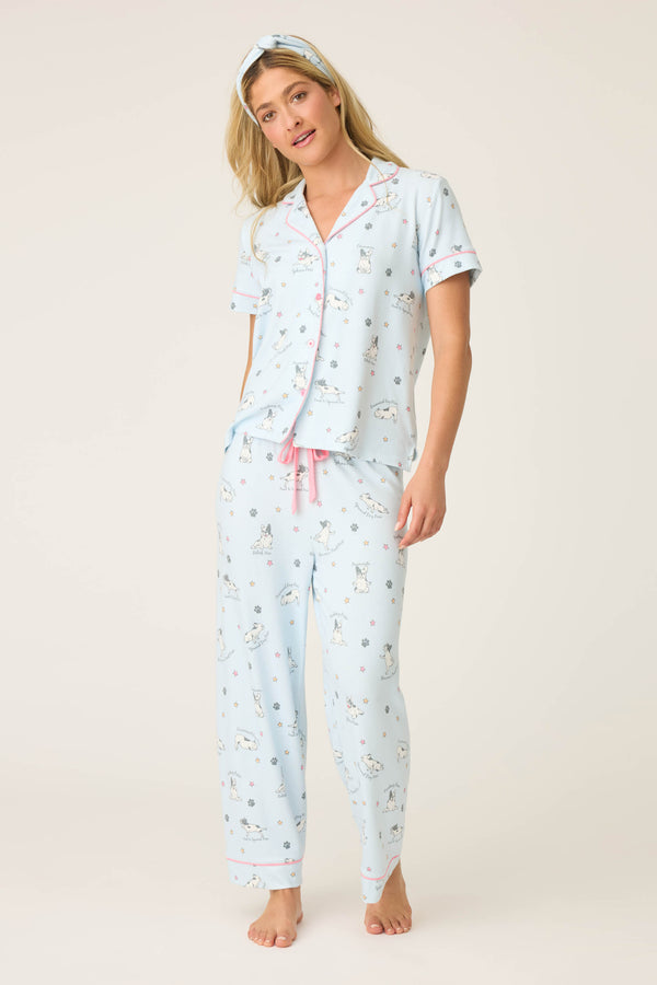 P.j. Salvage Paws & Breathe Dog Print 3-Piece PJ Set