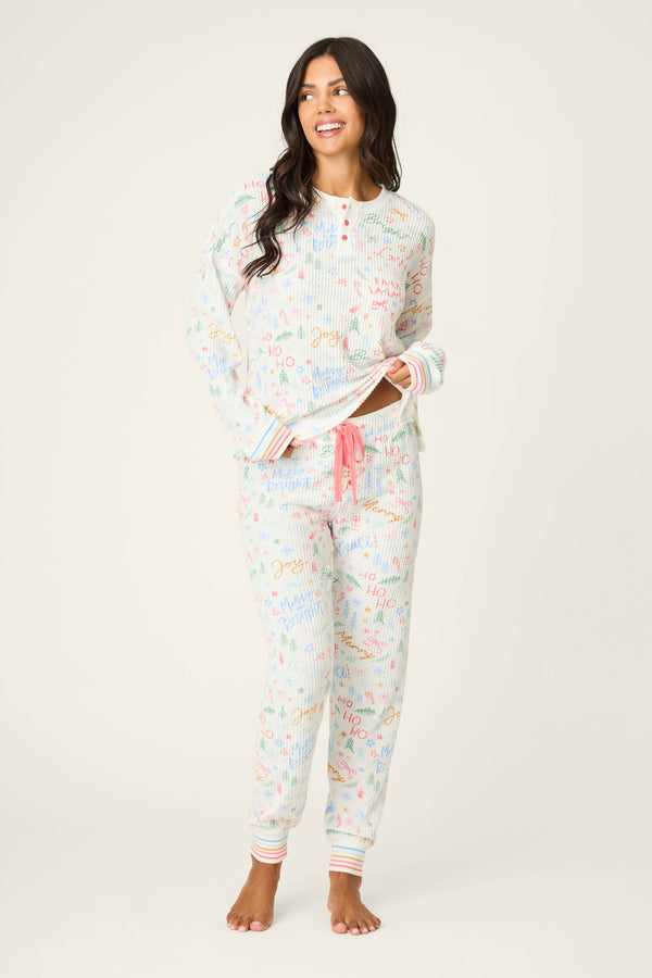 P.j. Salvage Ski Jammie Classics Fa La La PJ Set
