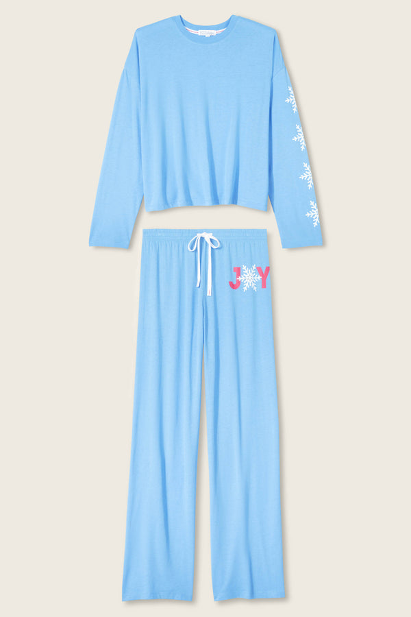 P.j. Salvage Snowflake Long Sleeve Lounge Set