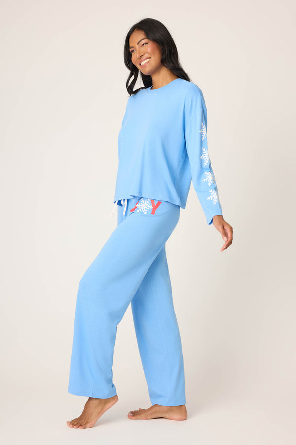 P.j. Salvage Snowflake Long Sleeve Lounge Set