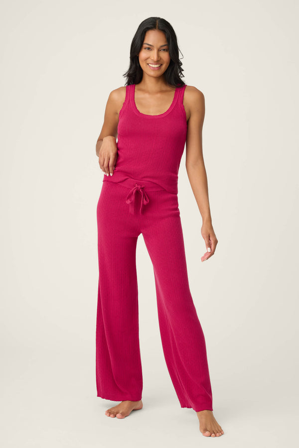 P.j. Salvage Sweetheart Pointelle Fitted Camisole