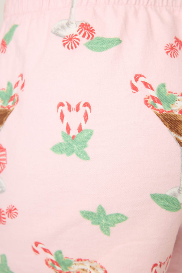 P.j. Salvage Tini Time Drink Print Flannel Shorts