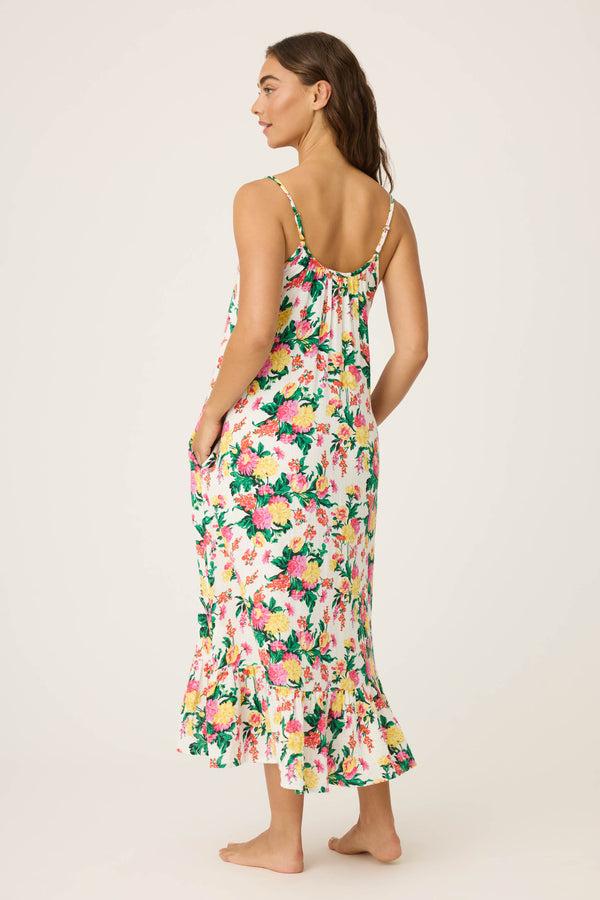 P.j. Salvage Tropical Floral Print Midi Dress