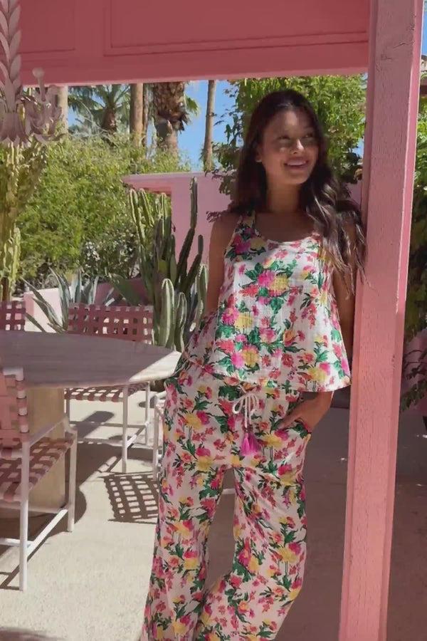 P.j. Salvage Tropical Floral Print PJ Set