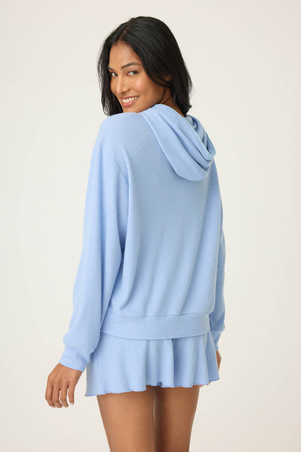 P.j. Salvage Vacay Vibes Baby Peachy Waffle Hoodie