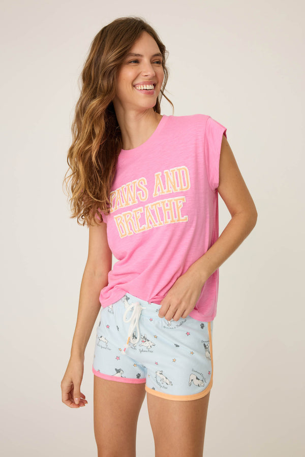 P.j. Salvage Paws & Breathe Graphic Short Sleeve T-Shirt
