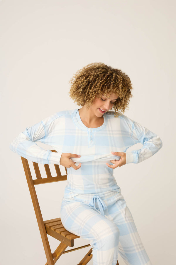 P.j. Salvage Pointelle Essentials Plaid 4-Piece Loungewear Set