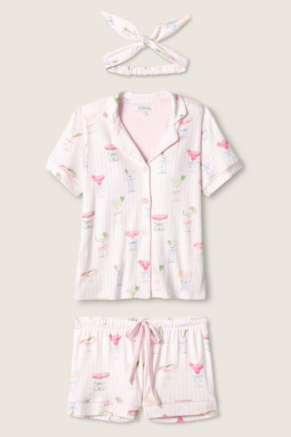 P.j. Salvage Pretty Punch Cocktail Print 3-Piece Short Set