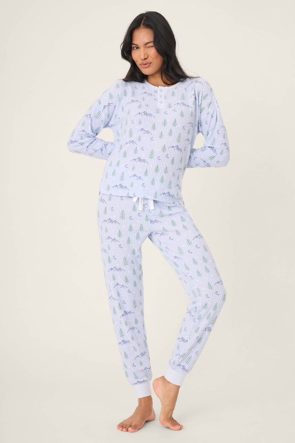 P.j. Salvage Ski Jammie Classics Mountain Dreams Print PJ Set