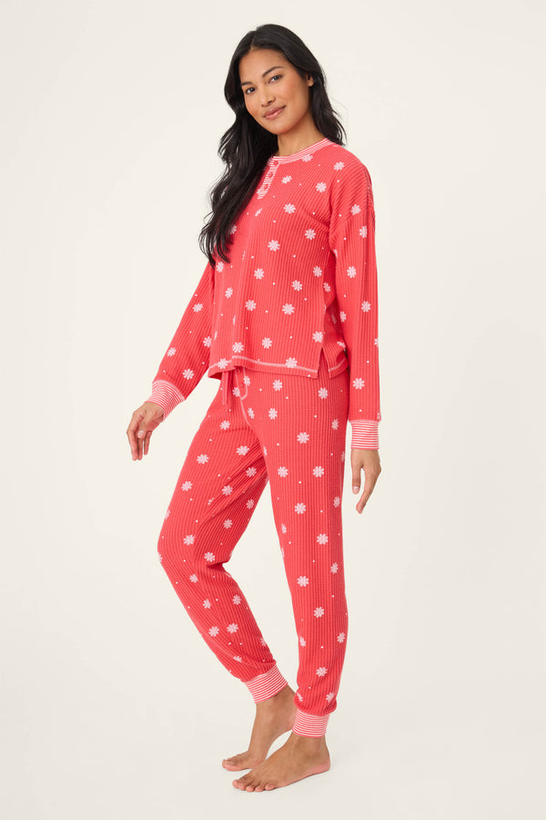 P.j. Salvage Ski Jammie Classics Snowflake Wishes PJ Set