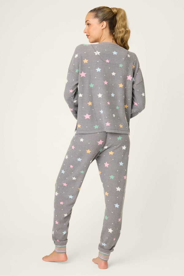 P.j. Salvage Ski Jammie Classics Starlight Starbright Charcoal PJ Set