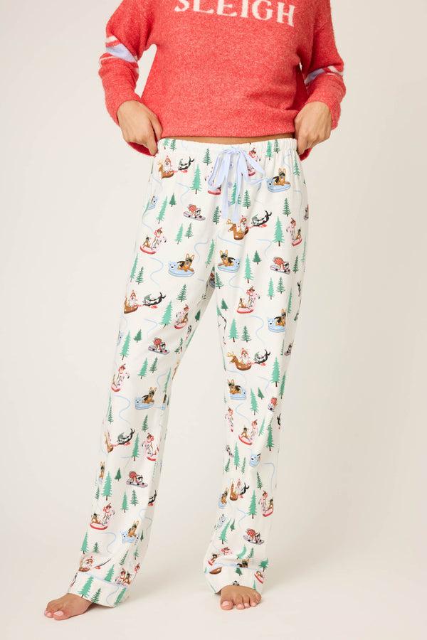 p.j. salvage Sleigh All Day Winter Print Flannel Pant