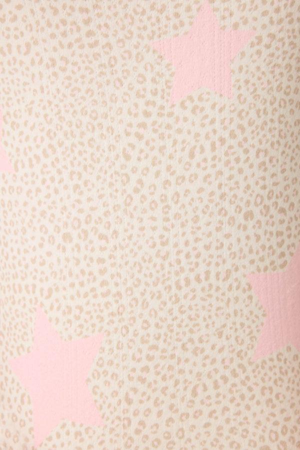P.j. Salvage Stay Wild Leopard & Star Print Pointelle Camisole