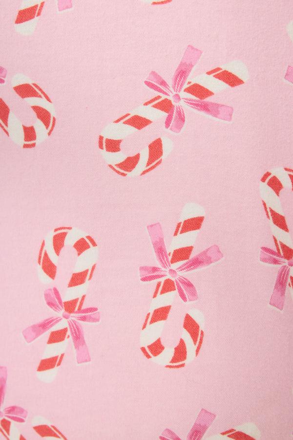 P.j. Salvage Sweeter Than Sugar 3-Piece Candy Cane Print Flannel PJ Set