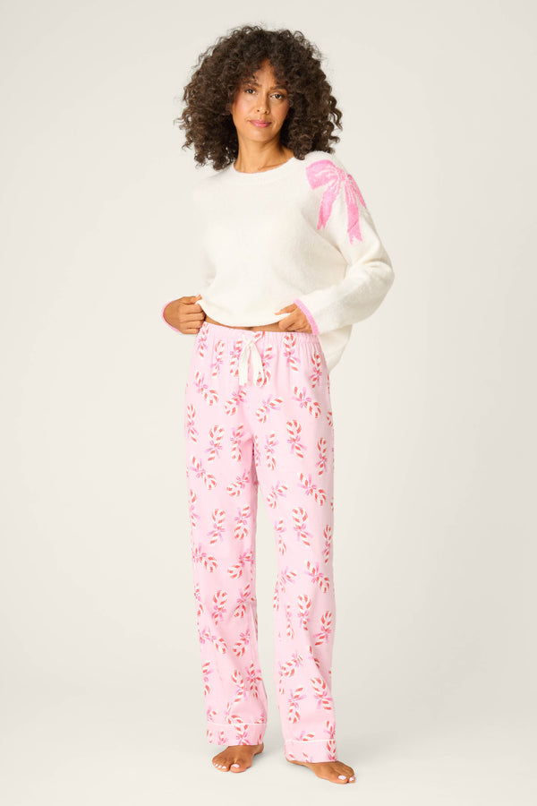 P.j. Salvage Sweeter Than Sugar Candy Cane Print Flannel Pants