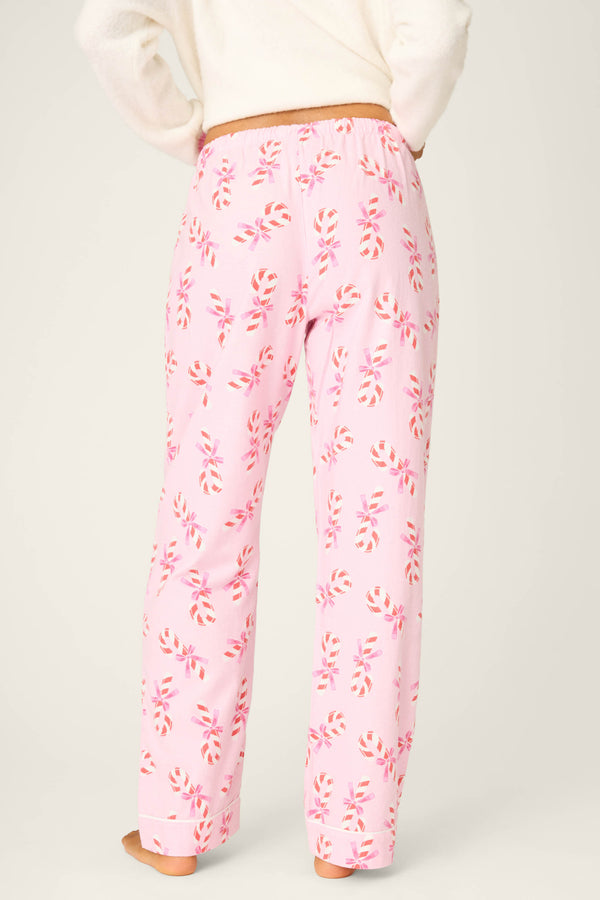 P.j. Salvage Sweeter Than Sugar Candy Cane Print Flannel Pants