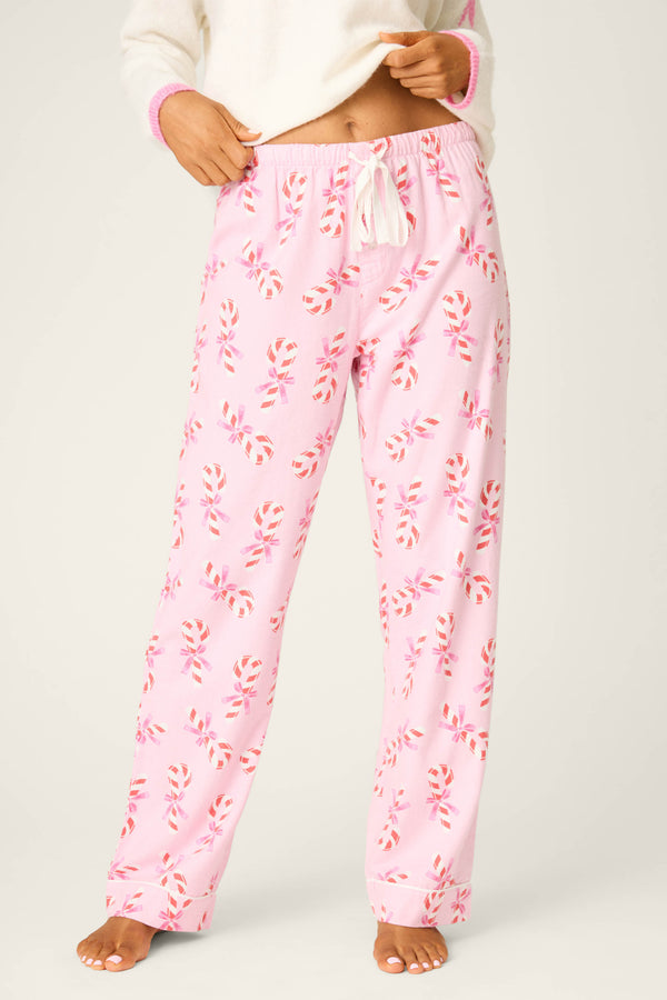 p.j. salvage Sweeter Than Sugar Candy Cane Print Flannel Pants