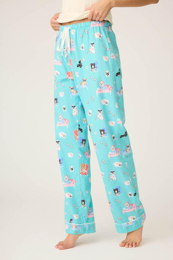 P.j. Salvage This Is How I Roll Dog Print Flannel Pants