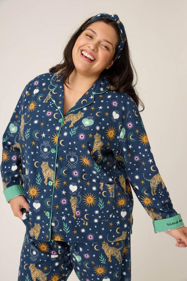 P.j. Salvage Wild At Heart 3-Piece Plus Size Flannel PJ Set