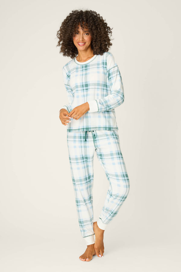p.j. salvage Winter Wonderland Plaid Velour Pants Set