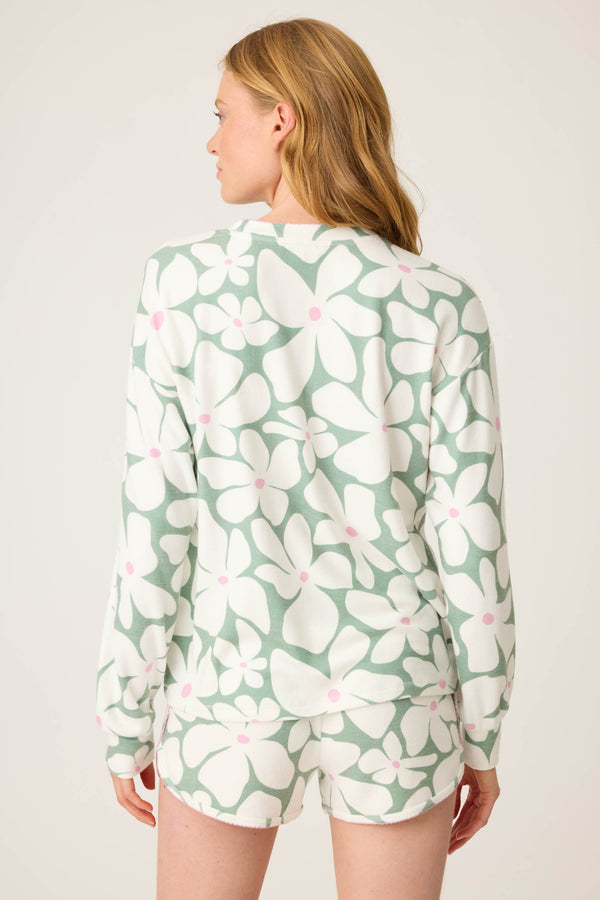 P.j. Salvage Wish You Were Here Floral Print Long Sleeve Top