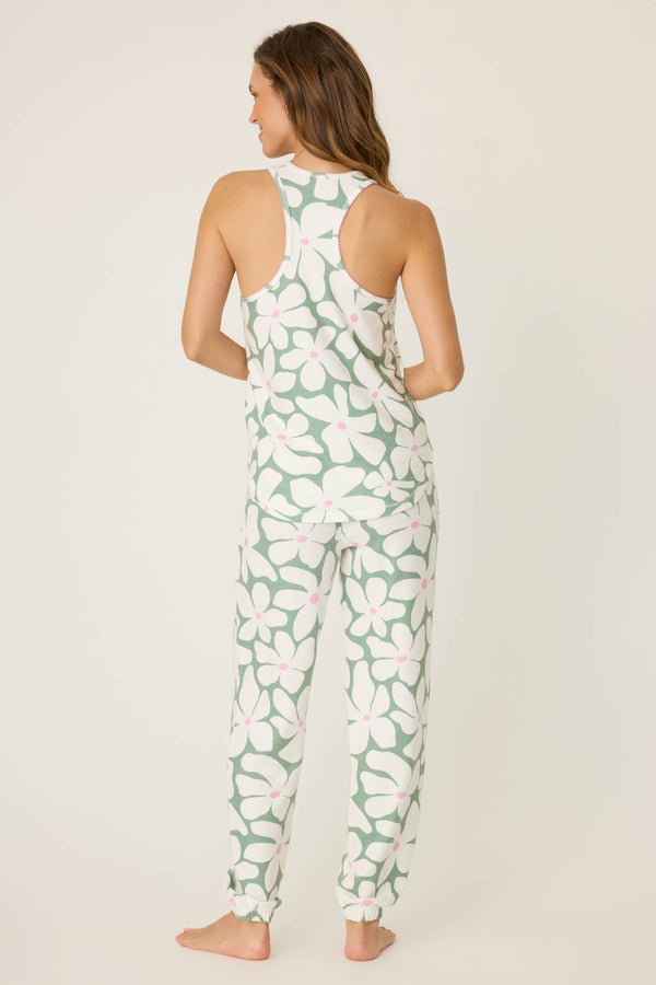 P.j. Salvage Wish You Were Here Floral Racerback PJ Set