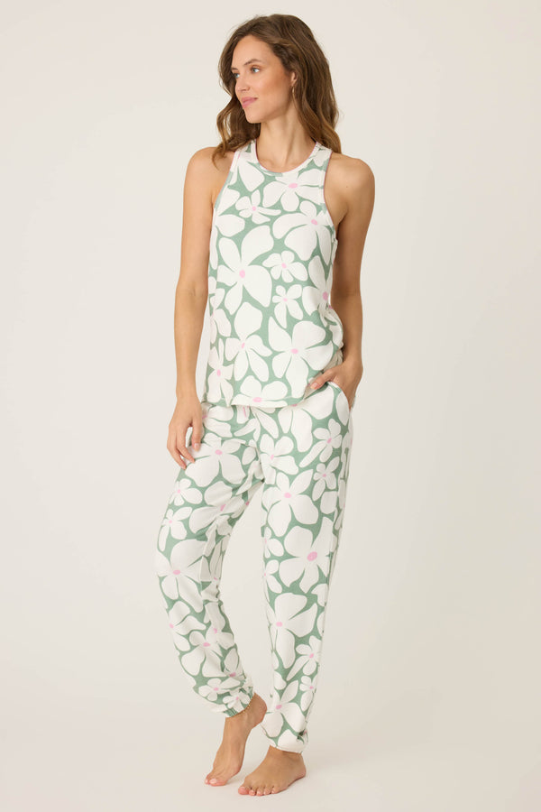 P.j. Salvage Wish You Were Here Floral Racerback Tank