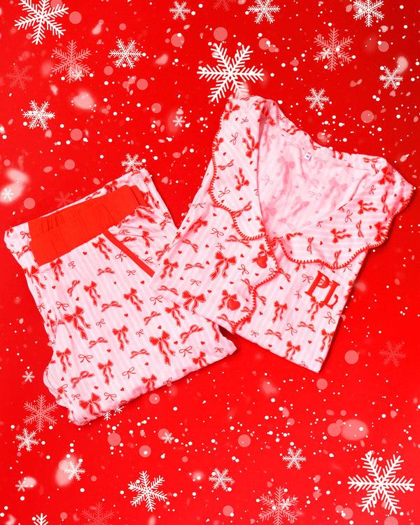 P.louise P.Louise Adults Christmas Bow Pyjamas - Trousers Set