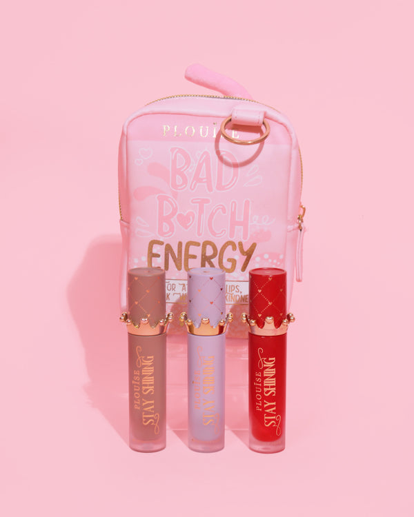 P.louise P.Louise Gloss Boss Stay Shining Lip Oil Trio & Bag